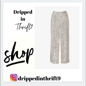 Express NWT wide leg sequin pan…
